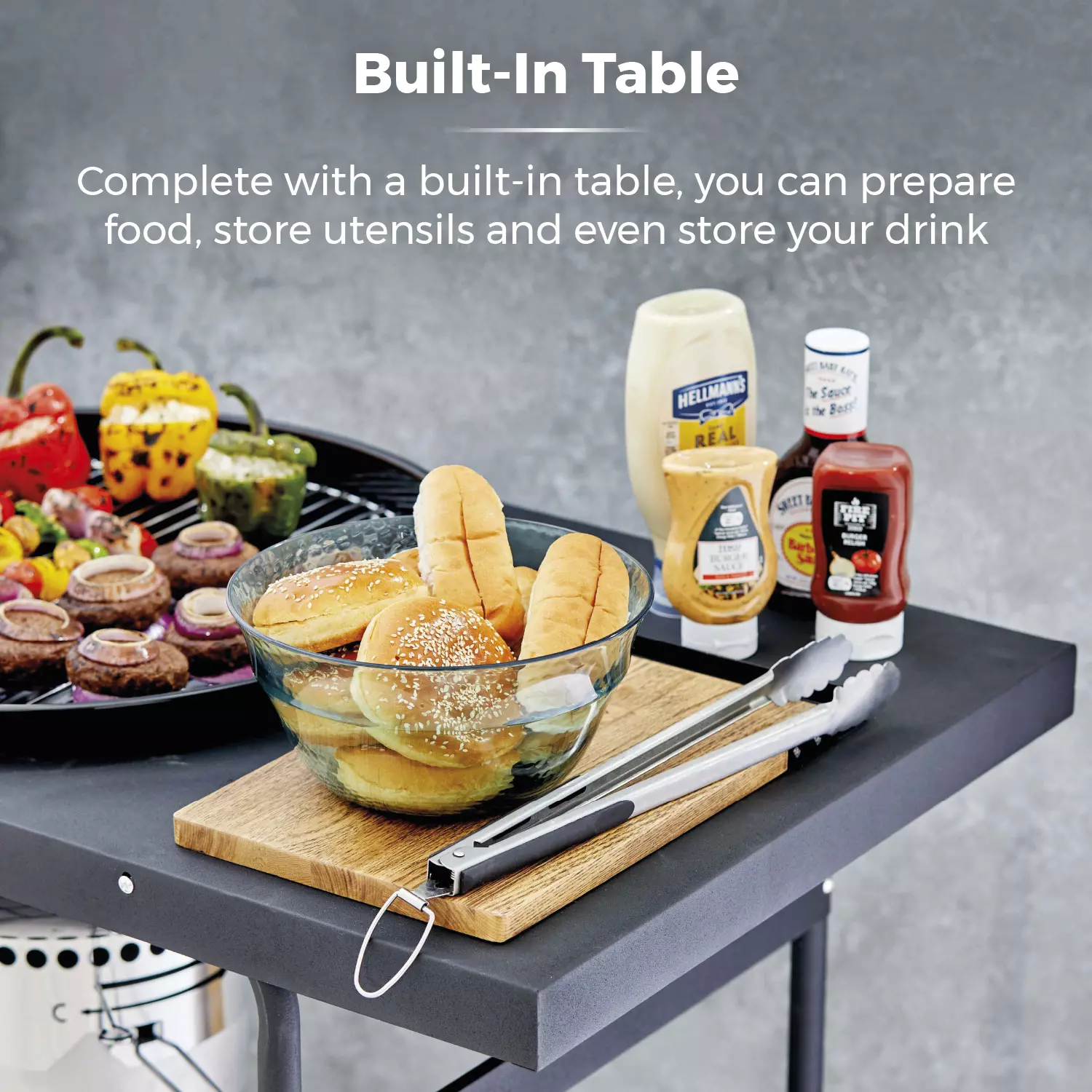 Kettle bbq grill with side table Kettle bbq grill with side table - image 4