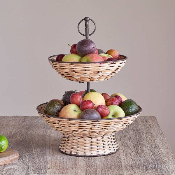 Montali Rattan 2-Tier Fruit Stand