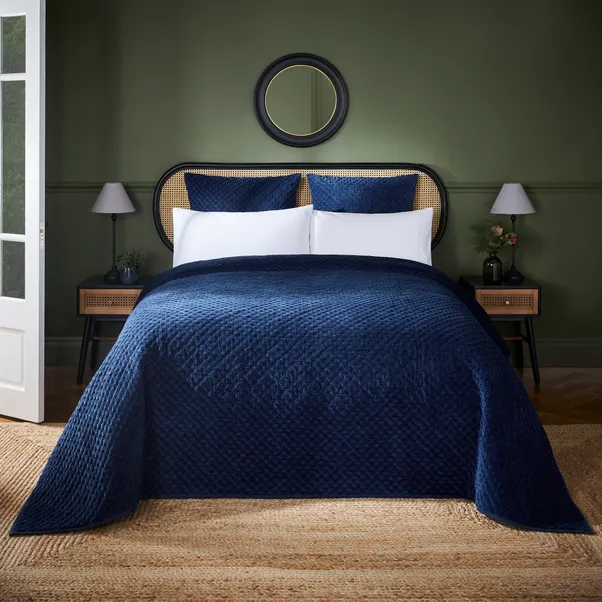 Dorma purity navy genevieve bedspread