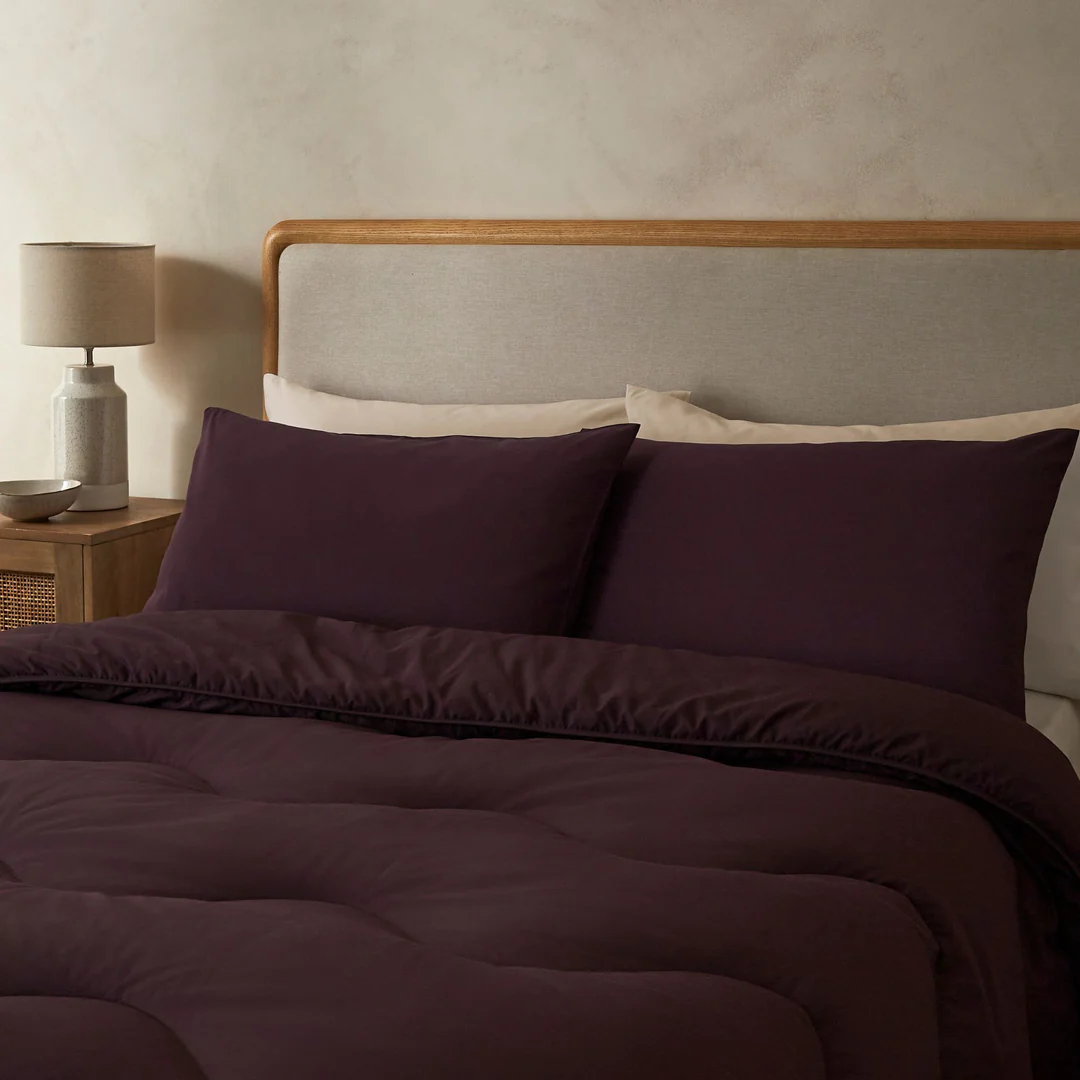 Night lark® plain dye mulberry bliss coverless duvet set - image 2