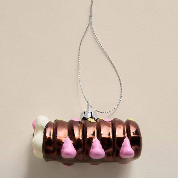 Alternative view of connie the caterpillar™ glass hanging christmas decoration
