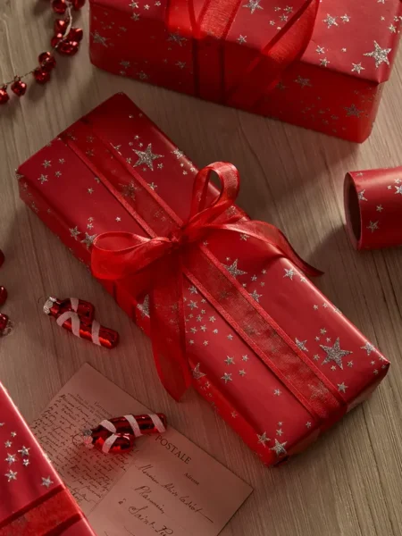 Glittered stars wrapping paper - 5m