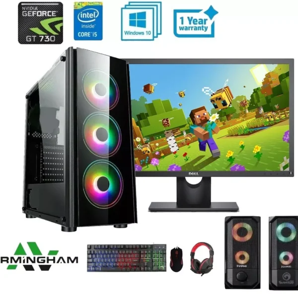 Fast Gaming PC Computer Bundle Intel Quad Core i5 16GB SSD+1TB Win 11 2GB GT730