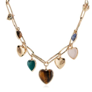 Malika heart cluster necklace