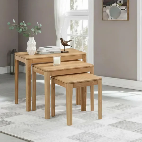 Dunmore Oak Nest of Tables – Set of 3
