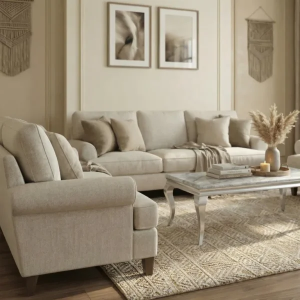 Louis grey marble and chrome coffee table